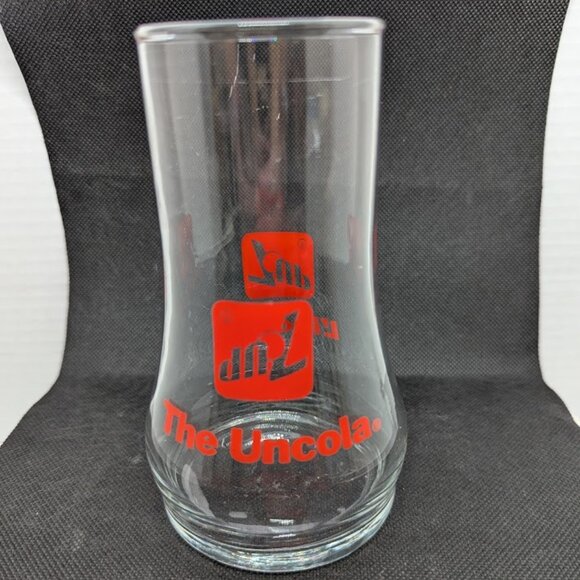 70s 7UP Glass THE UNCOLA Collectible Upside Down Drinking Glass Vintage 1970s - Picture 1 of 4
